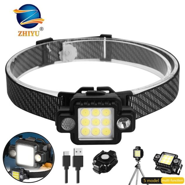 Lampe Frontale Multifonction Magnétique - 5 Modes d'Éclairage