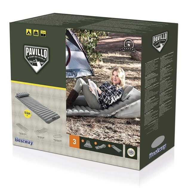 Matelas Gonflable 1 Place Multifonction avec 2 Oreillers