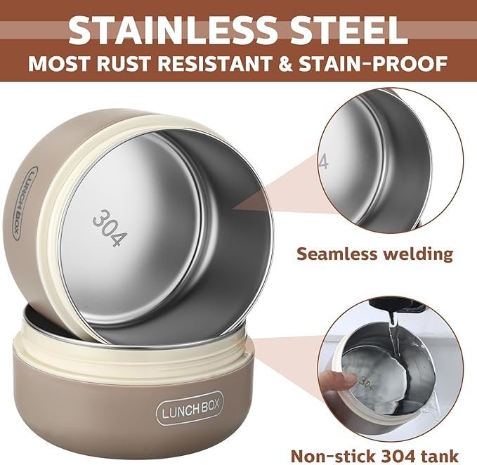 boite a lunch 4 Boîtes Thermiques en Inox Isolant - Image 2