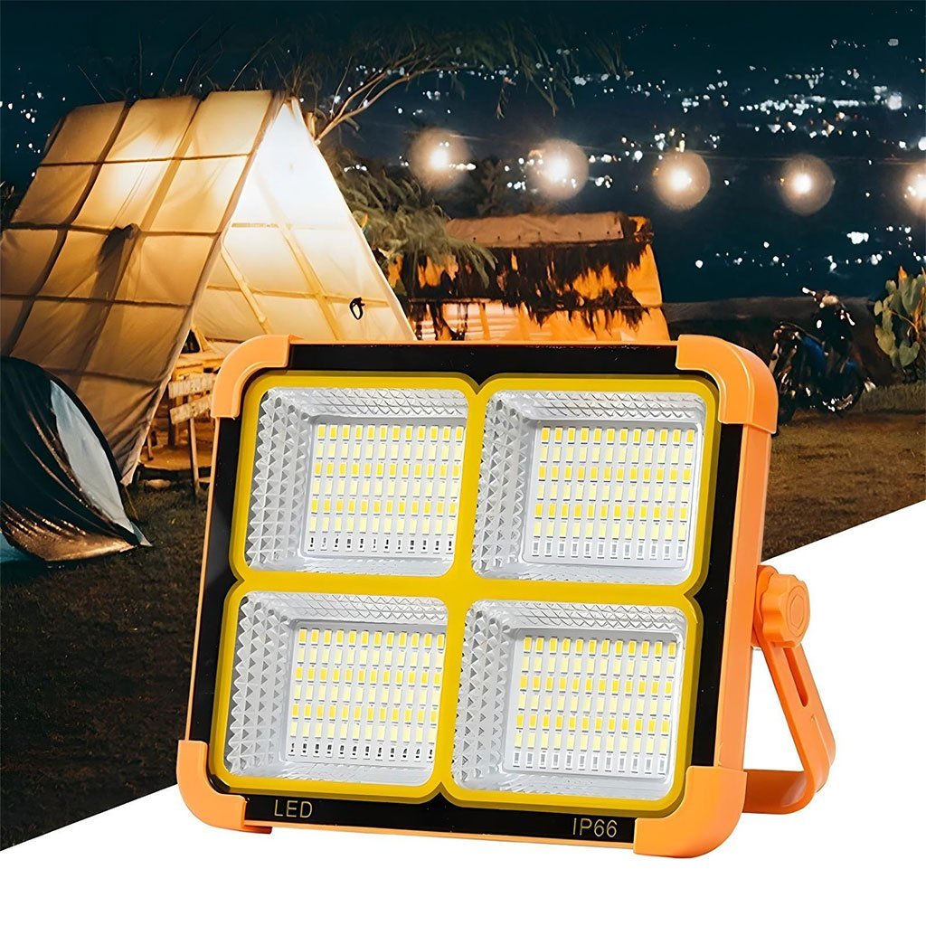 Projecteur LED 200W Rechargeable avec Panneau Solaire