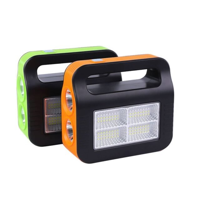 Kit Panneau Solaire Portable avec Torche LED et 2 Lampes