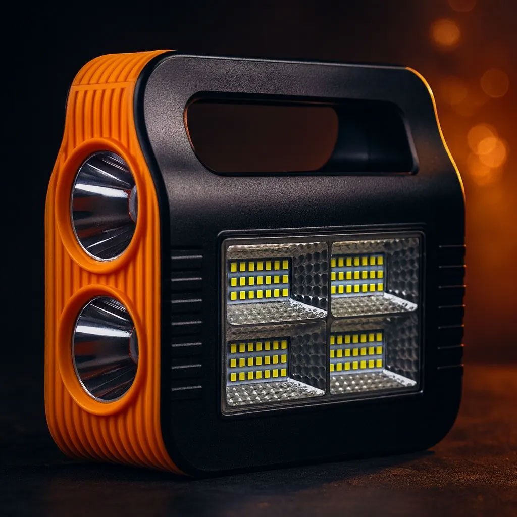 Kit Panneau Solaire Portable avec Torche LED et 2 Lampes - Image 3