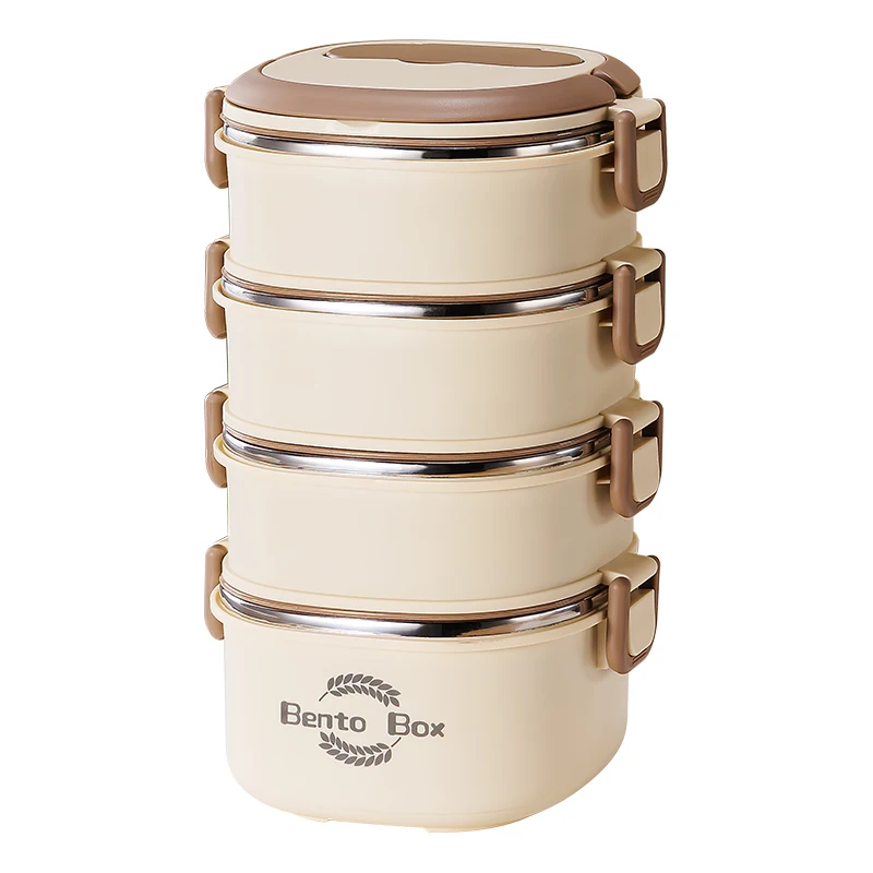 Boîte à lunch en acier inoxydable 4 couches