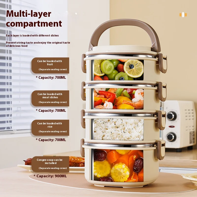 Boîte à lunch en acier inoxydable 4 couches - Image 3