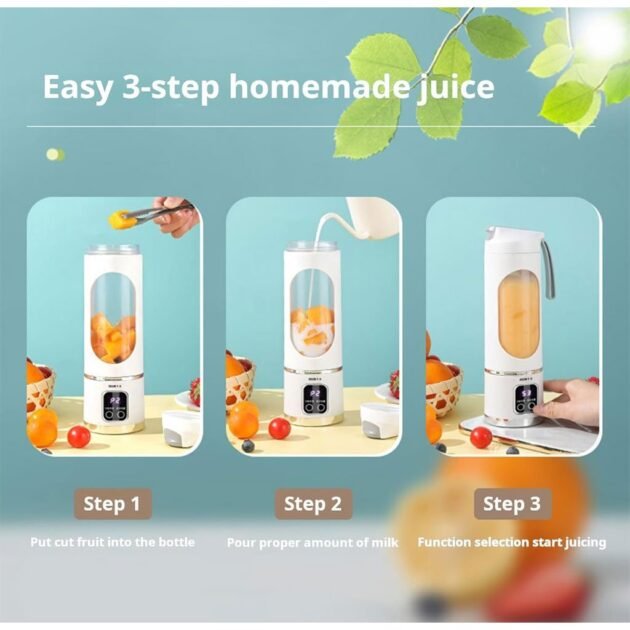 Presse-Agrumes USB Portable - 1500ml, Moteur 200W, Charge Rapide