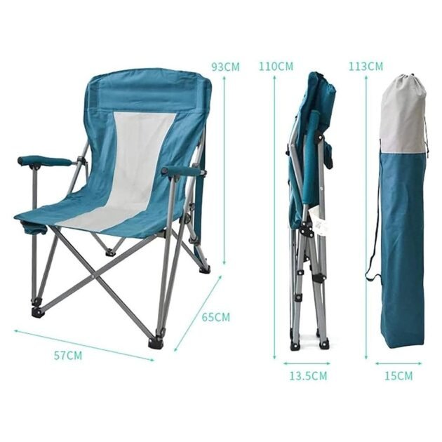 Chaise de Camping Pliable Légère et Durable avec Porte-Gobelet