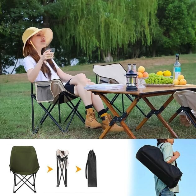 Chaise de camping pliable haut dossier – Robuste et ultra-confortable