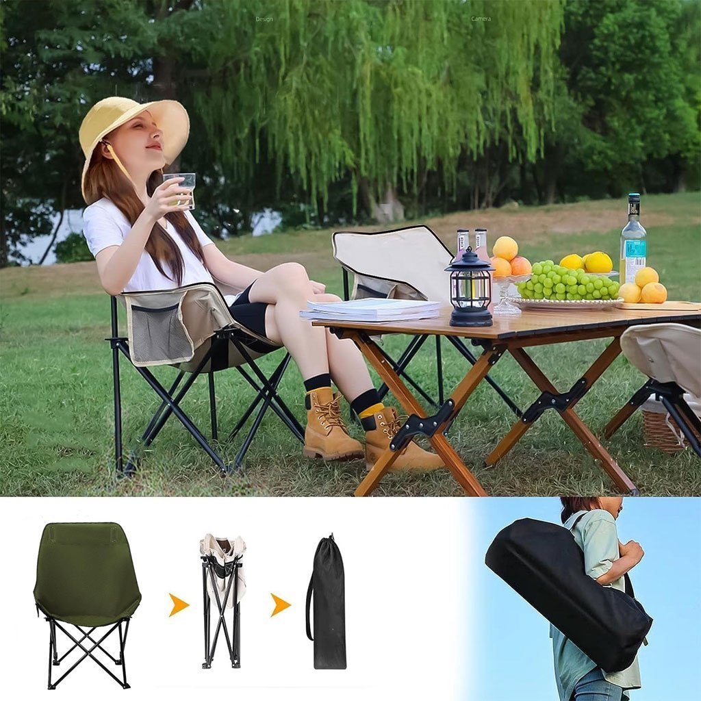 Chaise de camping pliable haut dossier – Robuste et ultra-confortable