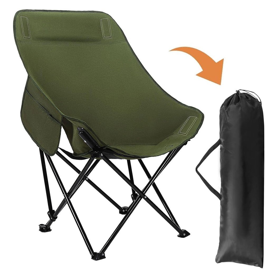 Chaise de camping pliable haut dossier – Robuste et ultra-confortable
