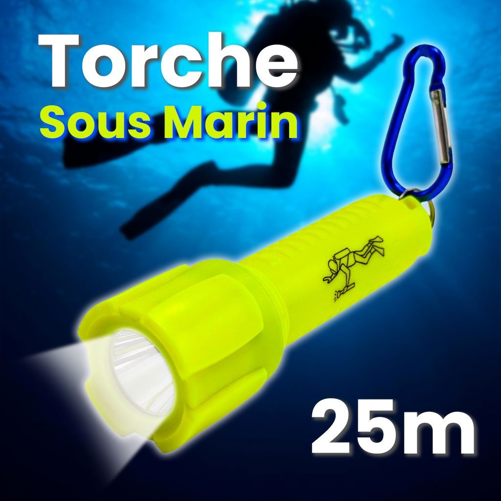 Lampe Torche Sous-Marine Étanche jusqu’à 25 mètres