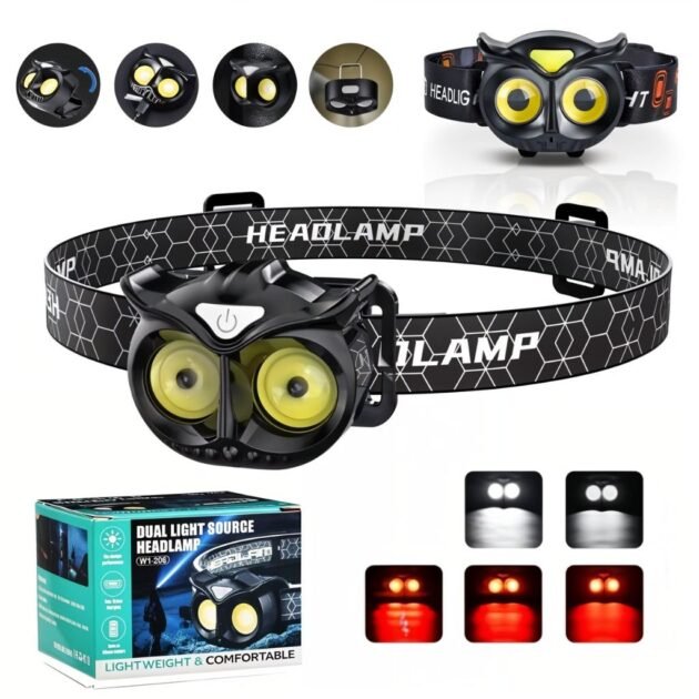 Lampe Frontale LED Owl Étanche & Rechargeable