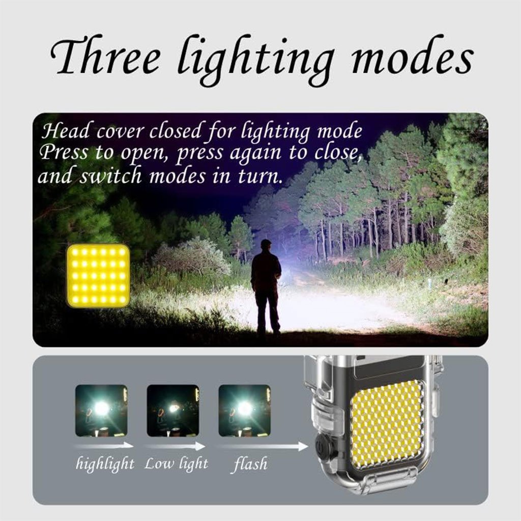 Lampe Torche & Briquet Plasma 2-en-1 Étanche et coupe-vent - Image 3