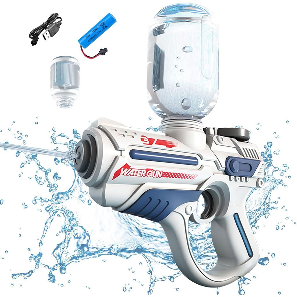 Pistolet à Eau Électrique Rechargeable 200ml – Longue Portée pour Enfants et Adultes