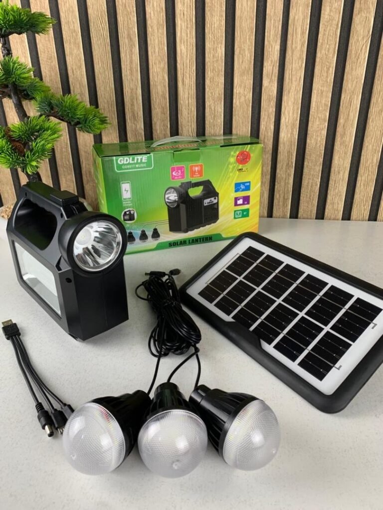 Système d’Éclairage Solaire avec Haut Parleur Bluetooth GDLITE GD8017