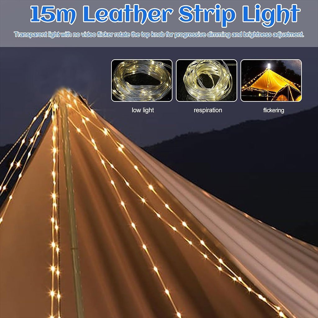Lampe de Camping LED avec Guirlande Lumineuse 15m - Image 2