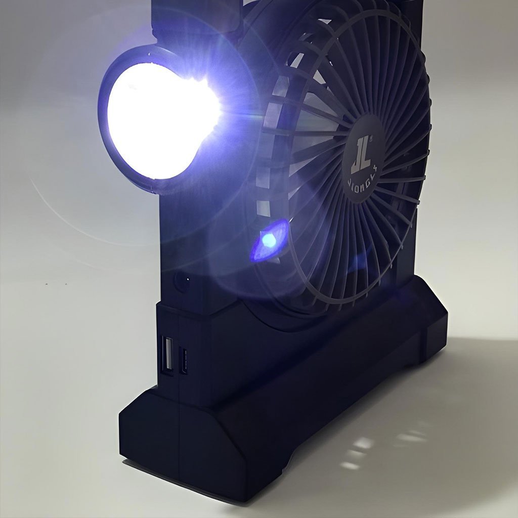 Ventilateur portable rechargeable avec lampe torche JL-9522 - Image 6