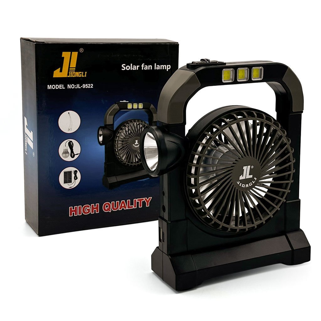 Ventilateur portable rechargeable avec lampe torche JL-9522