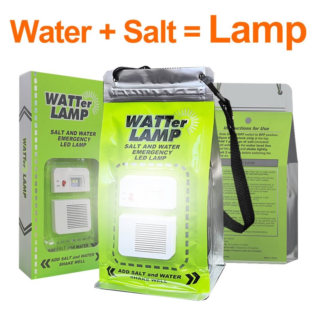 Lampe d'Urgence Portable à Eau et Sel - Autonomie longue durée