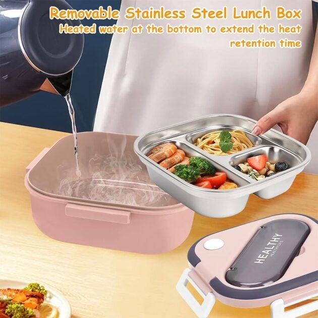 Boîte à lunch en acier inoxydable 1000 ml avec 3 compartiments