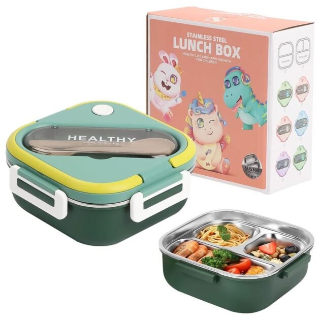 Boîte à lunch en acier inoxydable 1000 ml avec 3 compartiments