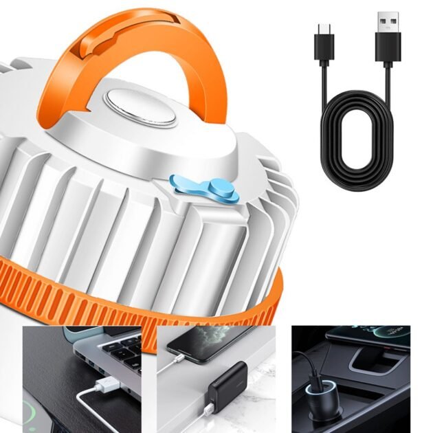 Lampe LED Portable 200W Rechargeable avec Modes réglables