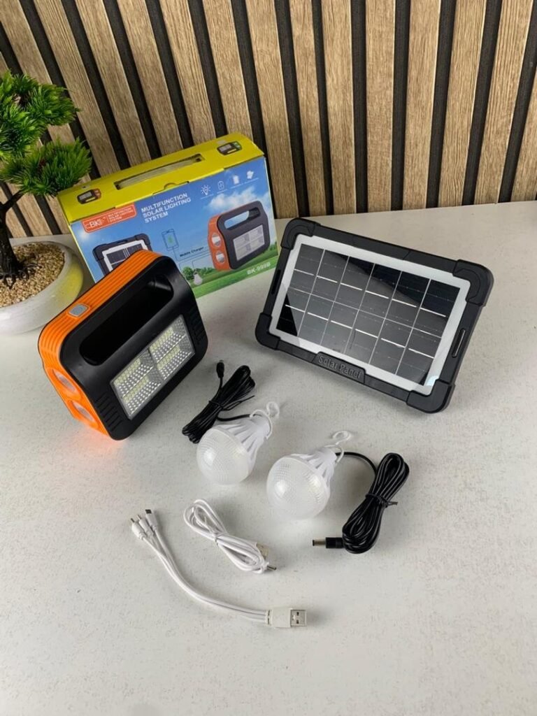 Kit Panneau Solaire Portable avec Torche LED et 2 Lampes