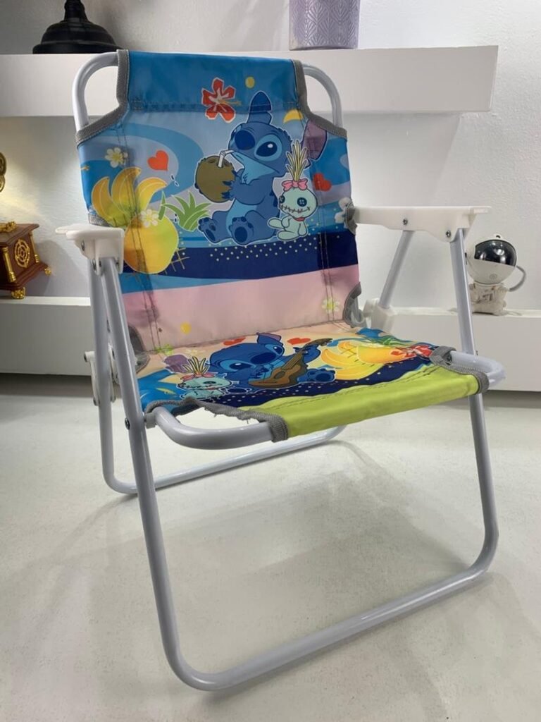 Chaise Enfant Pliable avec Motifs Stitch & Kuromi – Confort et Sécurité