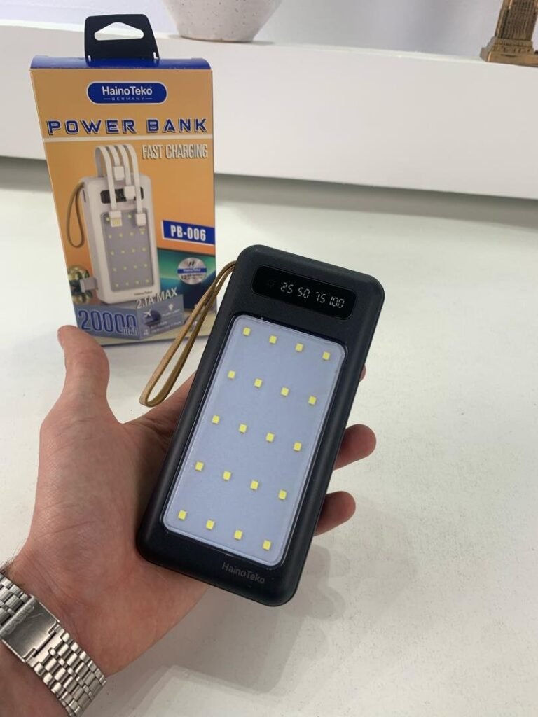 Power Bank 20000mAh avec LED & Charge Rapide