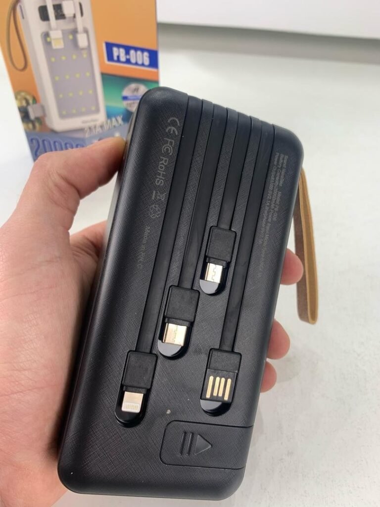 Power Bank 20000mAh avec LED & Charge Rapide