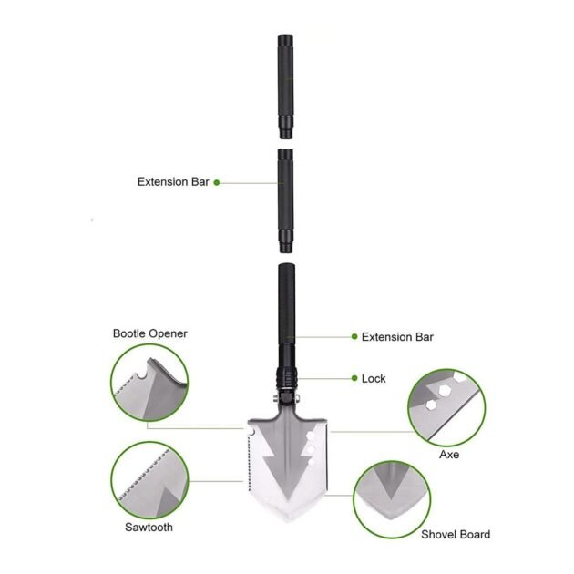 Pelle multifonctions de camping 3 en 1