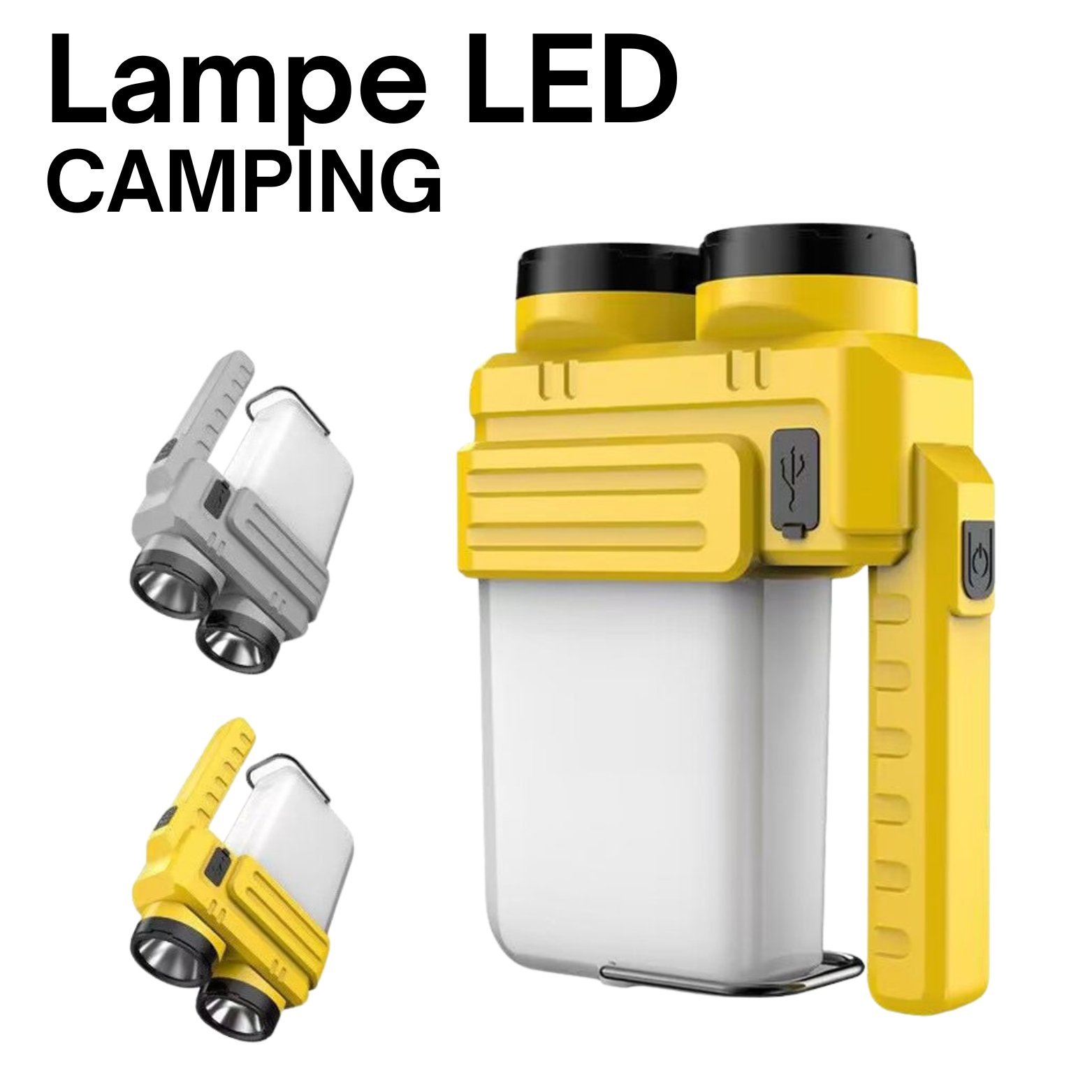Lampe de Camping LED Rechargeable avec Batterie Externe et Port Type C