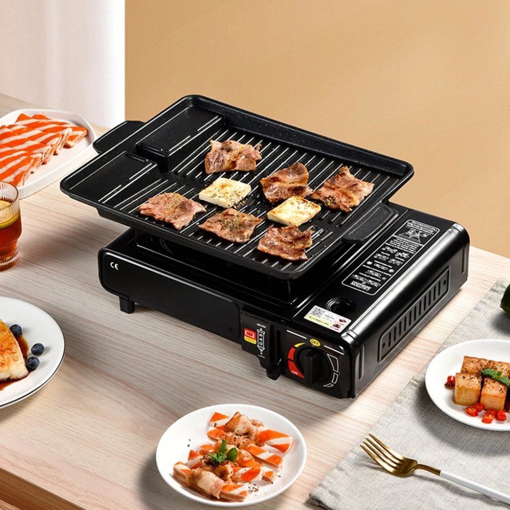 Réchaud de Camping Portable - Allumage Piézo, 2.9KW, Sécurité Certifiée