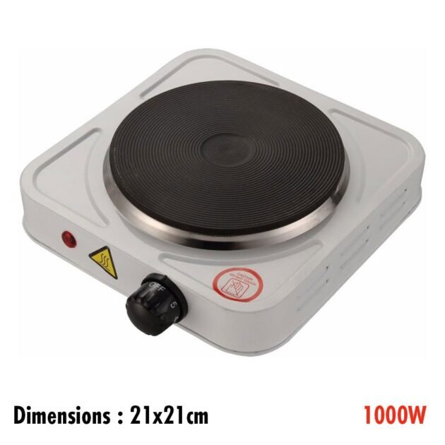 Cuiseur Électrique Compact 1000W à Température Réglable – Plaque de Cuisson en Fonte