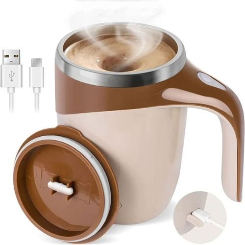Tasse à Café à Agitation Magnétique - Rechargeable USB, Facile à Utiliser