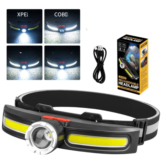 Lampe Frontale LED COB Multifonctionnelle - plusieurs modes d’éclairage