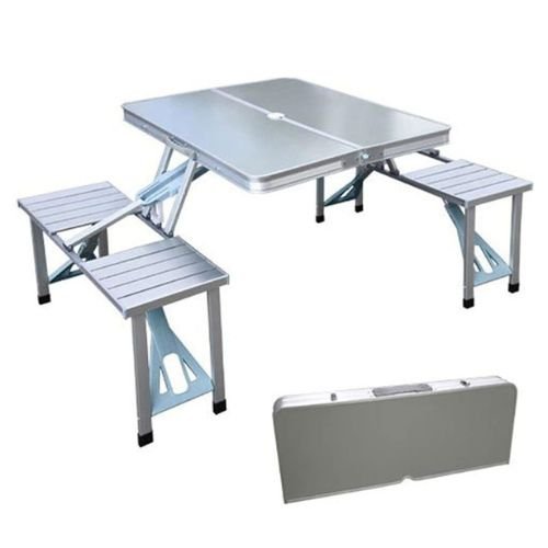 Table pliante en aluminium 4 places, extérieure et camping