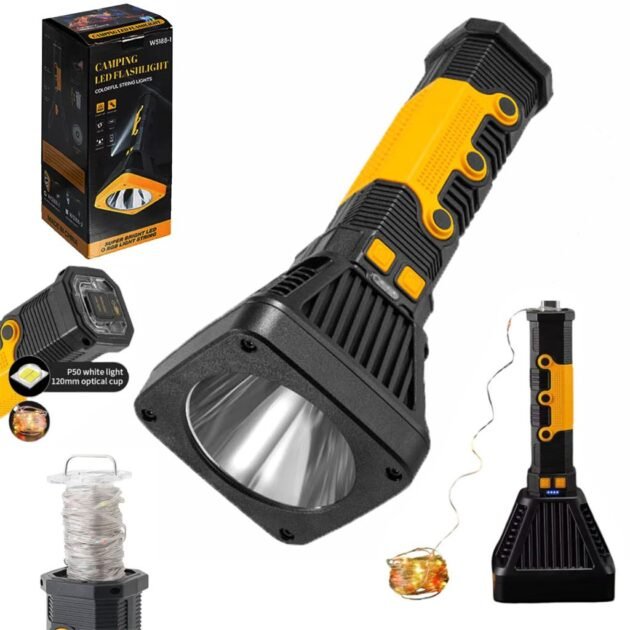 Torche LED P50 avec Guirlande RGB 10m - Autonomie Optimale