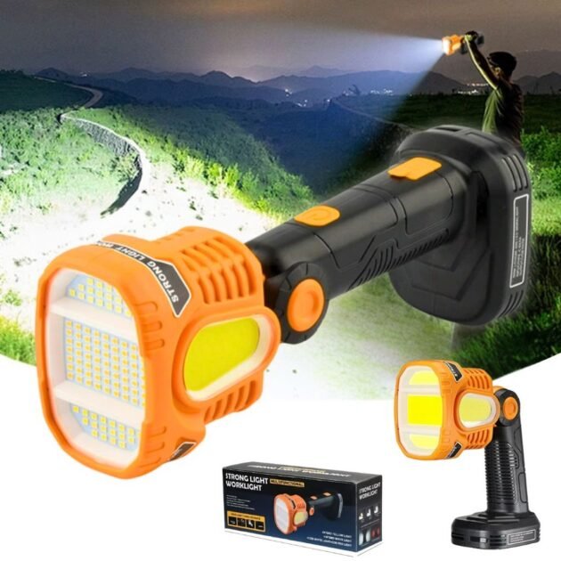 Lampe Torche LED Rechargeable USB avec COB – Lumière d’Urgence