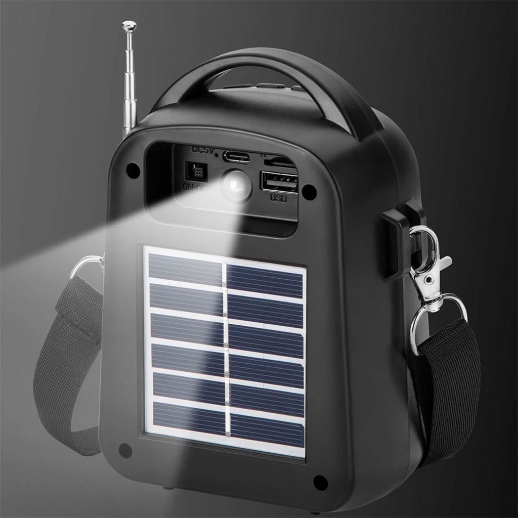 Haut-Parleur Bluetooth portable avec énergie solaire et radio FM