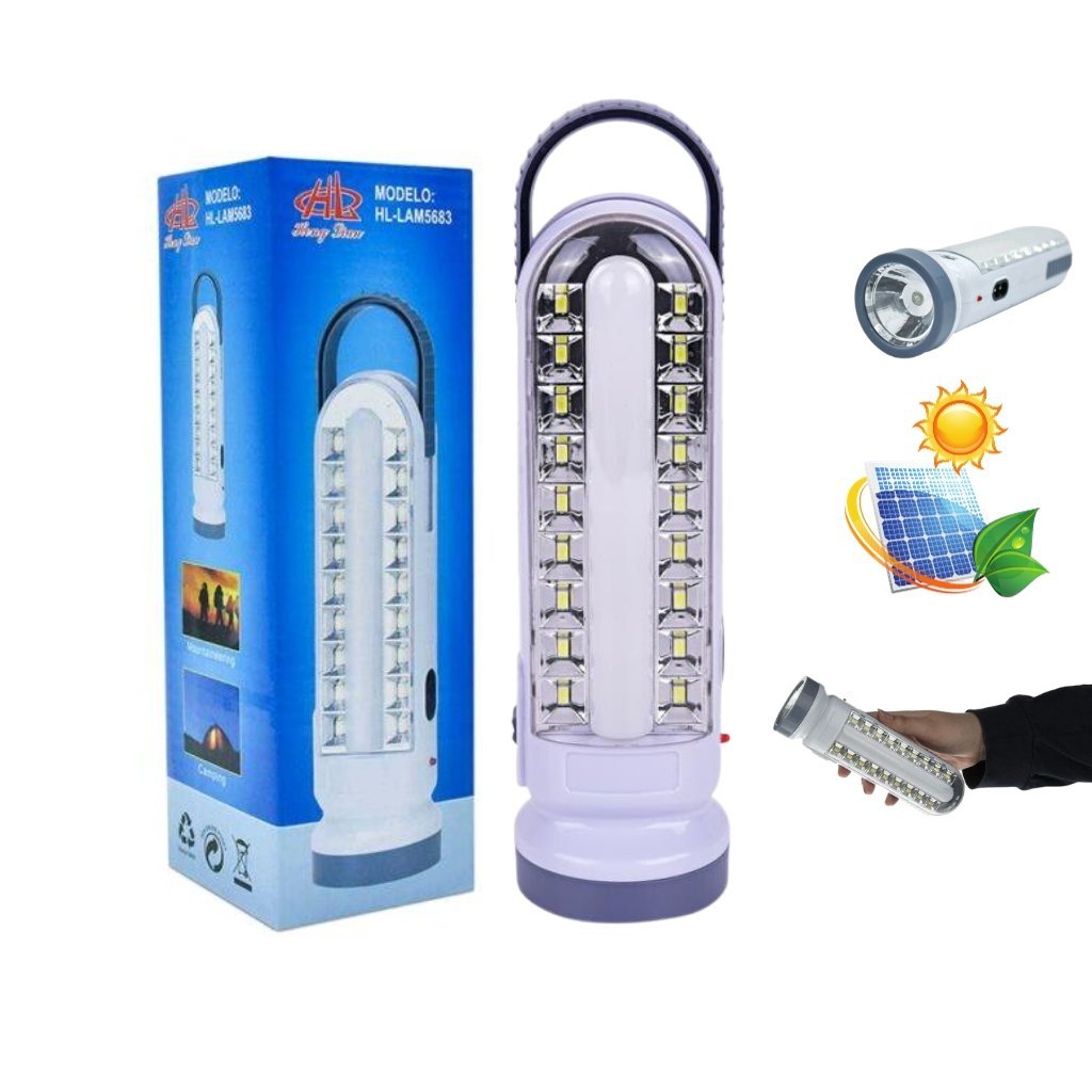 Lampe et torche LED Solaire Puissante Rechargeable USB