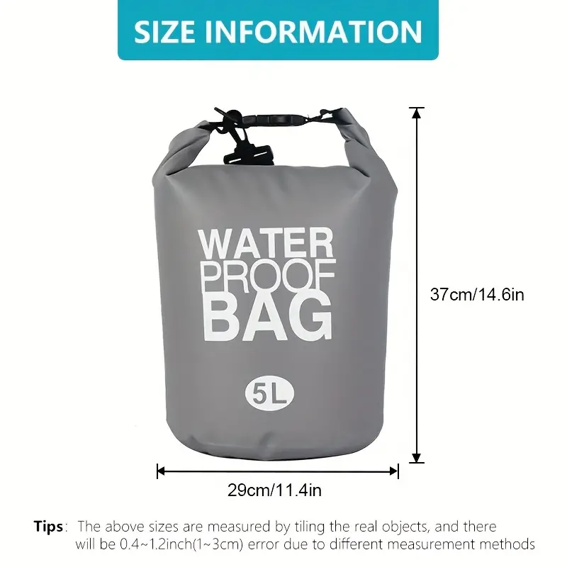 Sac Étanche 5L - PVC, Résistant à l'Eau, Style Sport