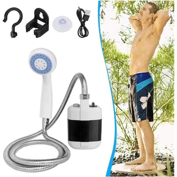 Douche Portable Rechargeable USB avec Buse Multifonction