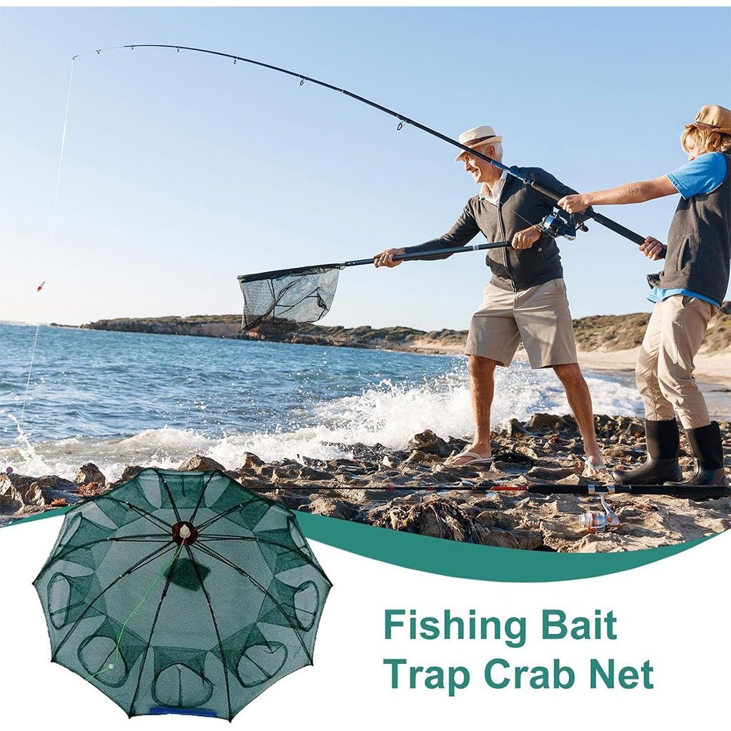 Piège à Filet de Pêche Pliable à 10 Entrées – Pour Crabes, Écrevisses et Poissons - Image 5