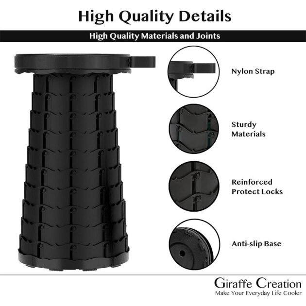 Tabouret Télescopique Léger et Résistant – Idéal pour Camping et Voyages