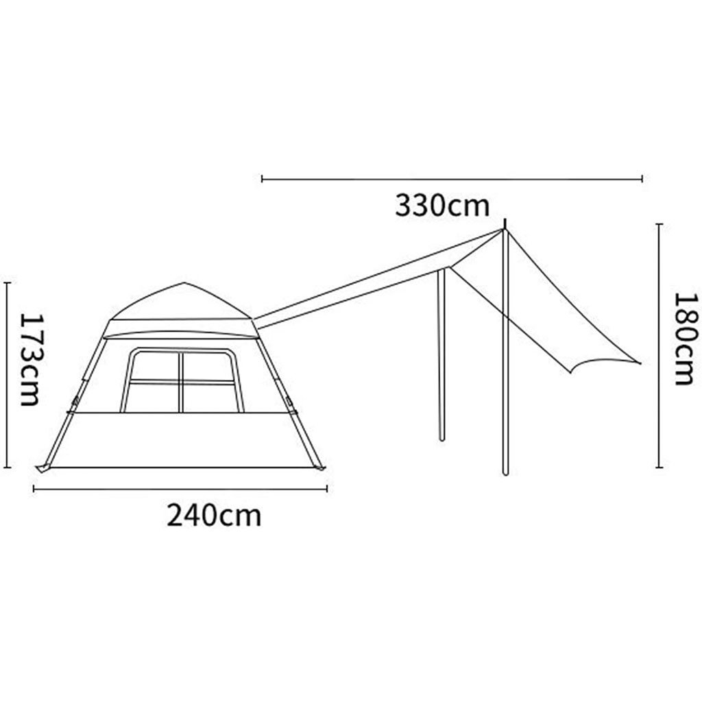 Tente Pop-up 8 Places Étanche avec Auvent - Image 3